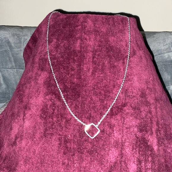 Silver Diamond Rhombus Chain Necklace by White House Black Market [NEW] - Picture 3 of 5